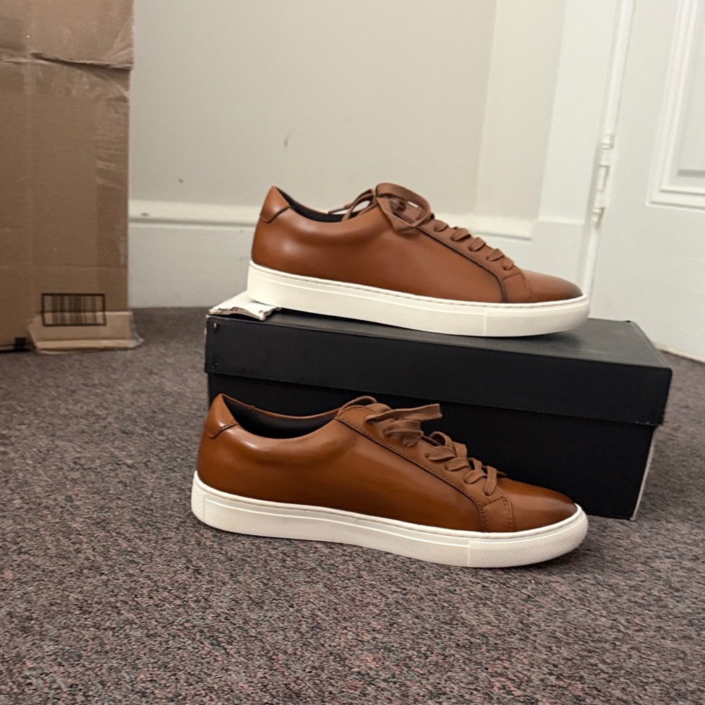 Alfani Brown Leather Men's Sneakers